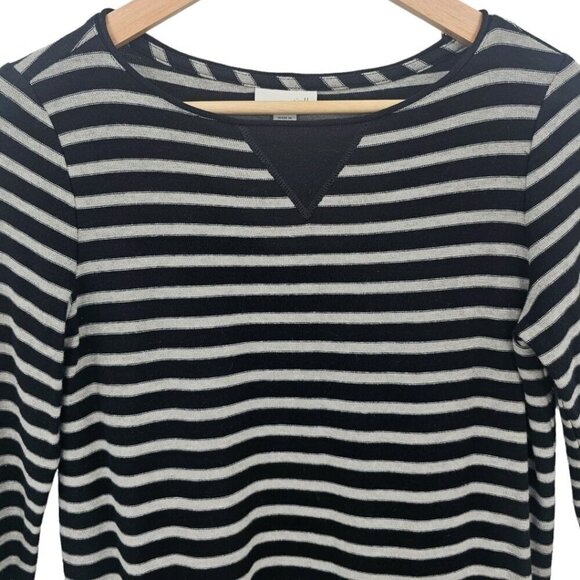 J. Jill Womens XSP Black Grey Knit Striped‎ Shift Dress with Pocket Detail - Picture 2 of 11